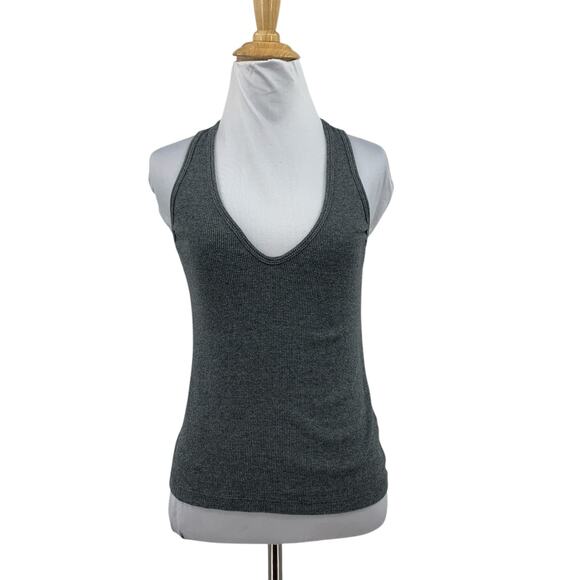 Beyond Yoga Tank Top Womens S Small Dark Gray Take The Plunge Ribbed Jersey - Picture 1 of 10
